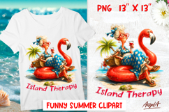 Summer vacation clipart Elderly lady with wine Travel PNG Product Image 1