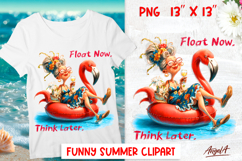 Summer vacation clipart Travel Elderly lady with wine PNG Product Image 1