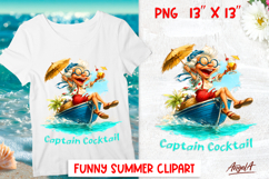 Summer vacation clipart Laughing Elderly lady in boat Quote Product Image 1