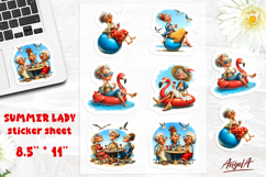 Summer Stickers Bundle Vacation sticker sheet Elderly Lady Product Image 12