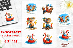 Summer Stickers Bundle Vacation sticker sheet Elderly Lady Product Image 14