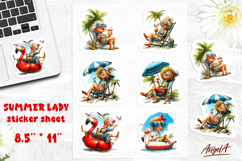 Summer Stickers Bundle Vacation sticker sheet Elderly Lady Product Image 3