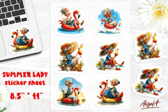 Summer stickers Vacation sticker sheet Funny elderly Lady Product Image 1