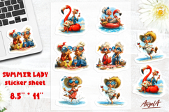 Summer Stickers Bundle Vacation sticker sheet Elderly Lady Product Image 10