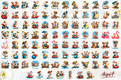 Summer Stickers Bundle Vacation sticker sheet Elderly Lady Product Image 2