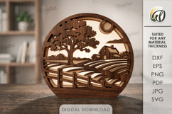 3D Summer Led Decor Laser Cut. Lightbox. Led Lantern SVG Product Image 1