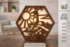 3D Summer Led Decor Laser Cut. Lightbox. Led Lantern SVG Product Image 1