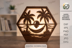 3D Summer Led Decors Bundle Laser Cut. Lightbox SVG Product Image 11