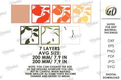 3D Summer Layered Fruit Decor. Peach Wall Art Paper cut Product Image 2
