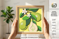 3D Summer Layered Fruit Decor. Pear Wall Art Paper cut Product Image 1
