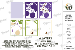 3D Summer Layered Fruit Decor. Plum Wall Art Paper cut Product Image 2