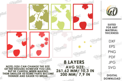 3D Summer Layered Fruit Decor. Strawberry Wall Art Paper cut Product Image 2