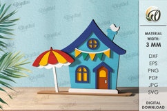 Summer Layered House Laser Cut. House Stand Decor SVG Product Image 1