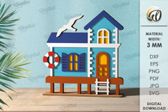 Summer Layered House Laser Cut. House Stand Decor SVG Product Image 3