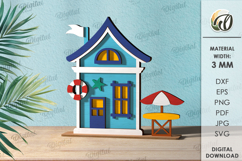 Summer Layered House Laser Cut. House Stand Decor SVG Product Image 1