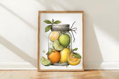 Watercolor Summer Lemon Jar Clipart Product Image 2