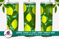 summer lemons and leaves tumbler wrap