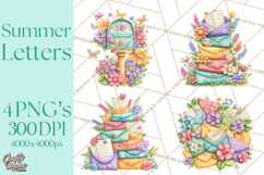 Summer Letters and Mail PNG, Summer Stationery Clipart Product Image 1