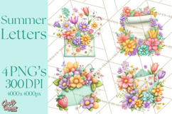Summer Letters and Mail PNG, Summer Stationery Clipart Product Image 1