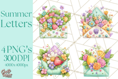 Summer Letters and Mail PNG, Summer Stationery Clipart Product Image 1