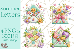 Summer Letters and Mail PNG, Summer Stationery Clipart Product Image 1