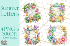 Summer Letters and Mail PNG, Summer Stationery Clipart Product Image 1