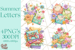 Summer Letters and Mail PNG, Summer Stationery Clipart Product Image 1