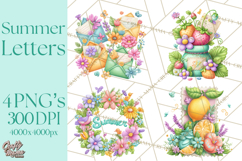 Summer Letters and Mail PNG, Summer Stationery Clipart Product Image 1