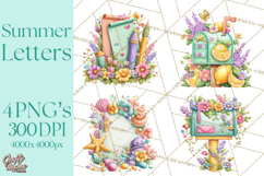 Summer Letters and Mail PNG, Summer Stationery Clipart Product Image 1