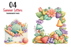 Summer Letters And Mail Png, Summer Stationery Clipart Product Image 1