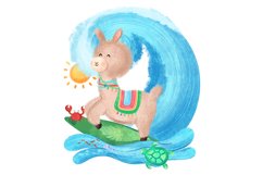 Lama png, Summer kids png sublimation | Beach clipart Product Image 1