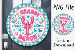 Summer Lobster Beach Door Hanger PNG Product Image 1