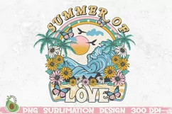 Summer of Love PNG, Retro Sublimation, Summer Shirt Design Product Image 1