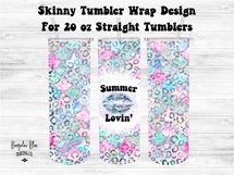 Summer Lovin Mermaid Leopard 20 oz Skinny Tumbler Design png Product Image 2