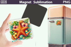 Tropical Starfish Magnet Design | Summer Sublimation Product Image 1