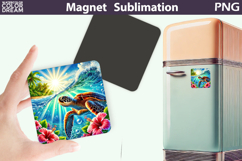 Tropical Sea Turtle Magnet Art | Summer Sublimation Product Image 1