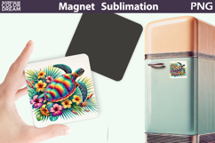 Tropical Sea Turtle Magnet Art | Summer Sublimation Product Image 1