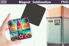 Ocean Vibes Surf Magnet Art | Summer Sublimation Product Image 1
