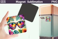 Tropical Floral Sunglasses Magnet Art | Summer Sublimation Product Image 1
