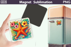 Tropical Starfish Magnet Design | Summer Sublimation Product Image 1
