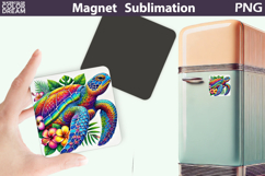 Tropical Sea Turtle Magnet Art | Summer Sublimation Product Image 1