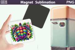 Tropical Sea Turtle Magnet Art | Summer Sublimation Product Image 1