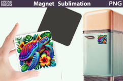Tropical Sea Turtle Magnet Art | Summer Sublimation Product Image 1