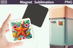 Tropical Starfish Magnet Design | Summer Sublimation Product Image 1