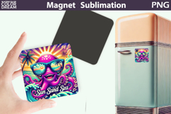 Tropical Beach Octopus Magnet Design | Summer Sublimation Product Image 1