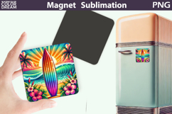 Ocean Vibes Surf Magnet Art | Summer Sublimation Product Image 1
