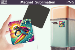 Surfing Sea Turtle Art | Tropical Summer Sublimation Product Image 1
