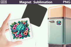 Tropical Sea Turtle Magnet Art | Summer Sublimation Product Image 1