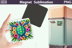 Tropical Sea Turtle Magnet Art | Summer Sublimation Product Image 1