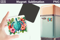 Tropical Sea Turtle Magnet Art | Summer Sublimation Product Image 1